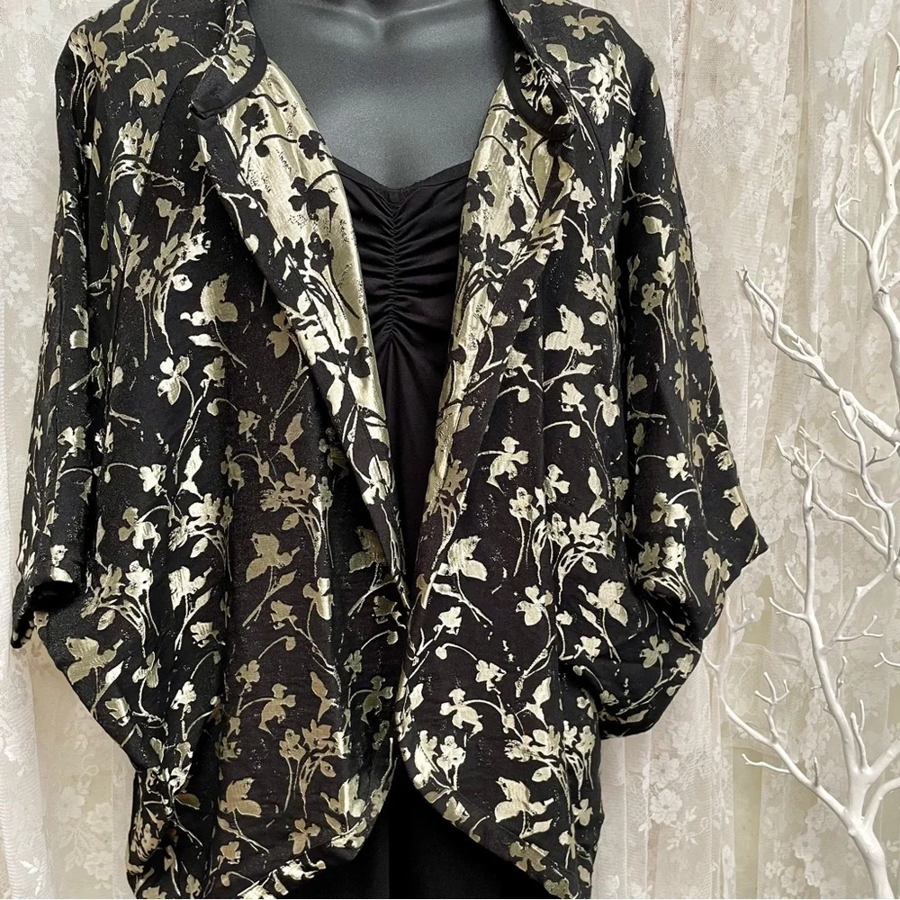 Zara W & B Collection Jacket. Stunning, Black & Gold Jacket - Picture 4 of 9